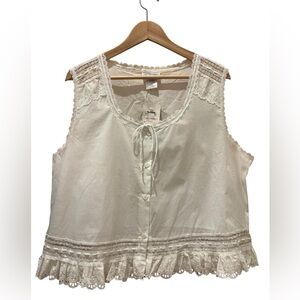 Character Lace Trim Tank Boho Cottagecore NWT Size Large